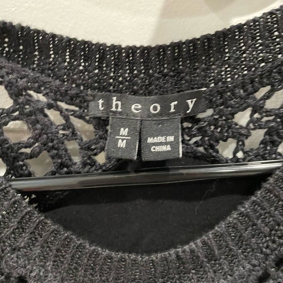 Black Crochet theory Dress Nirlee in Sag Harbor Black Open Knit - Picture 3 of 6